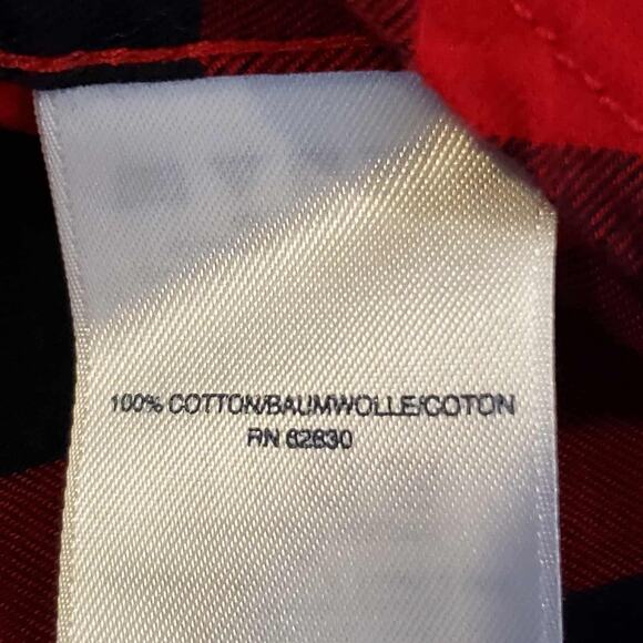 Lands End Shirt Popover Flannel LS Red Blue Plaid Women’s Plus Size 20 Henley - Picture 9 of 10